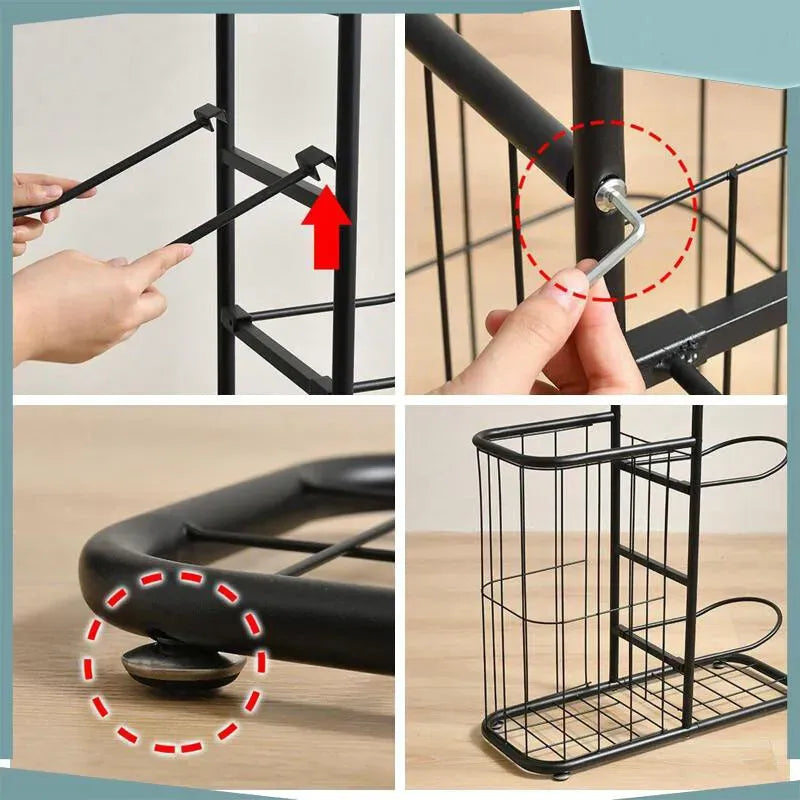 White Ball Storage Rack for Football, Basketball, and Volleyball - 116cm Tall
