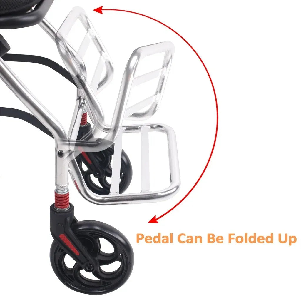 Portable Foldable Manual Wheelchair in Orange - Lightweight Travel Design, 100kg Capacity
