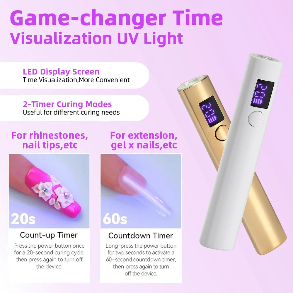 Mini UV LED Nail Dryer Lamp USB Gold