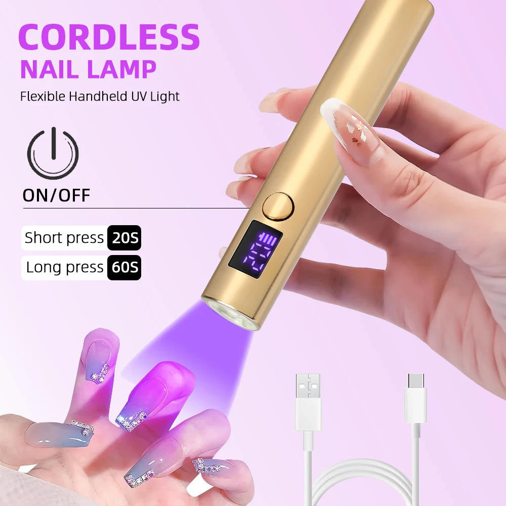 Mini UV LED Nail Dryer Lamp USB Gold