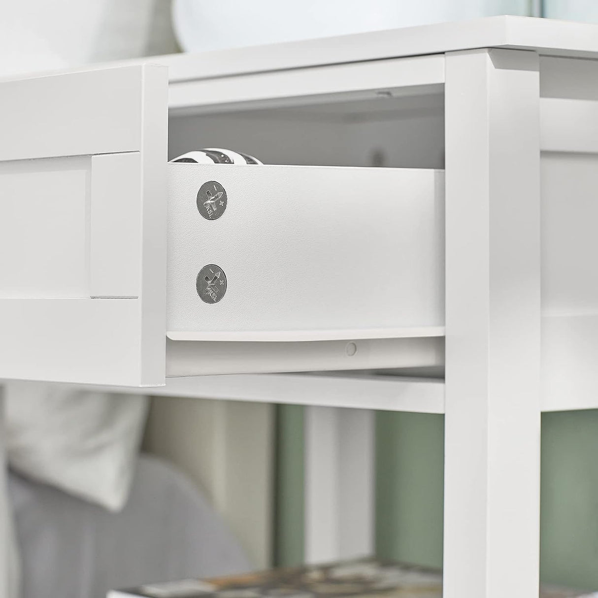 Elegant Bedside Storage Table with Drawer and Shelves