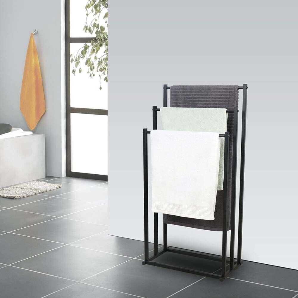 Metal Free Standing Towel Rack 3 Tier Bathroom Rail Shelf Dryer