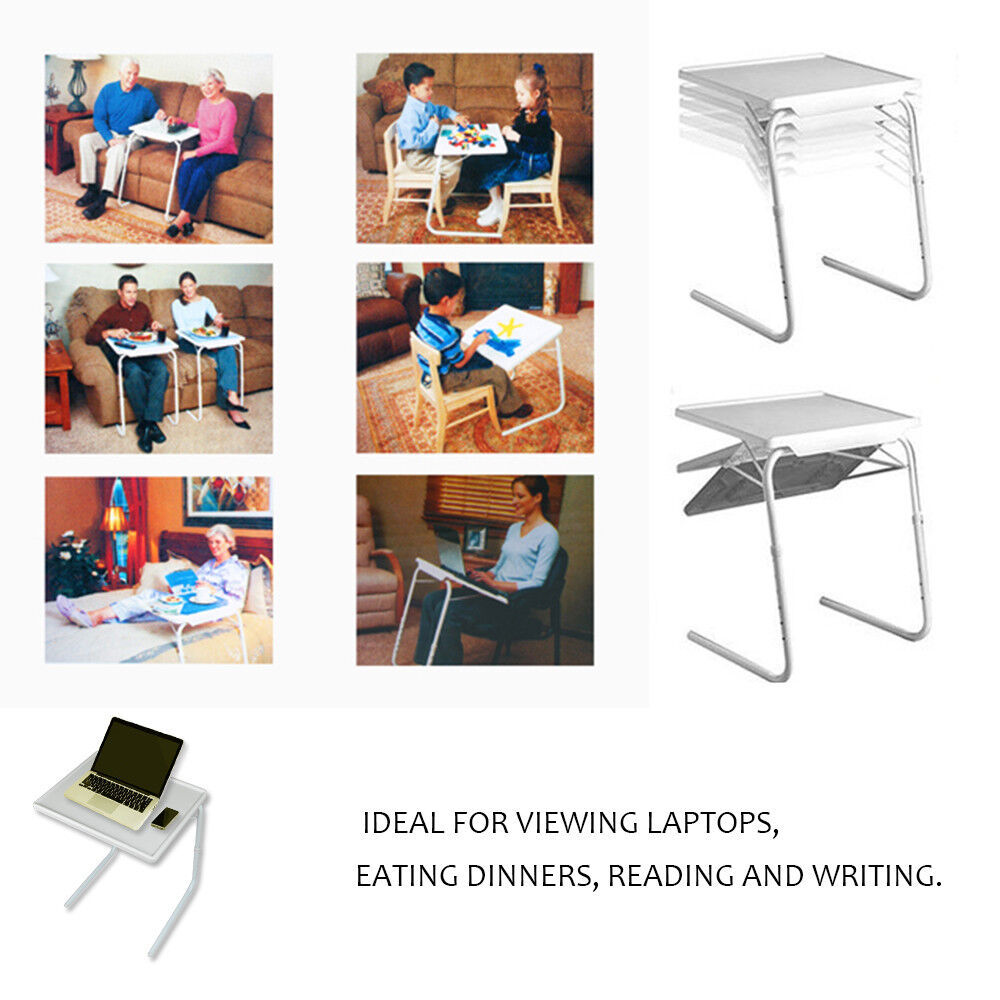 Adjustable Foldable Laptop Table Tray Steel MDF