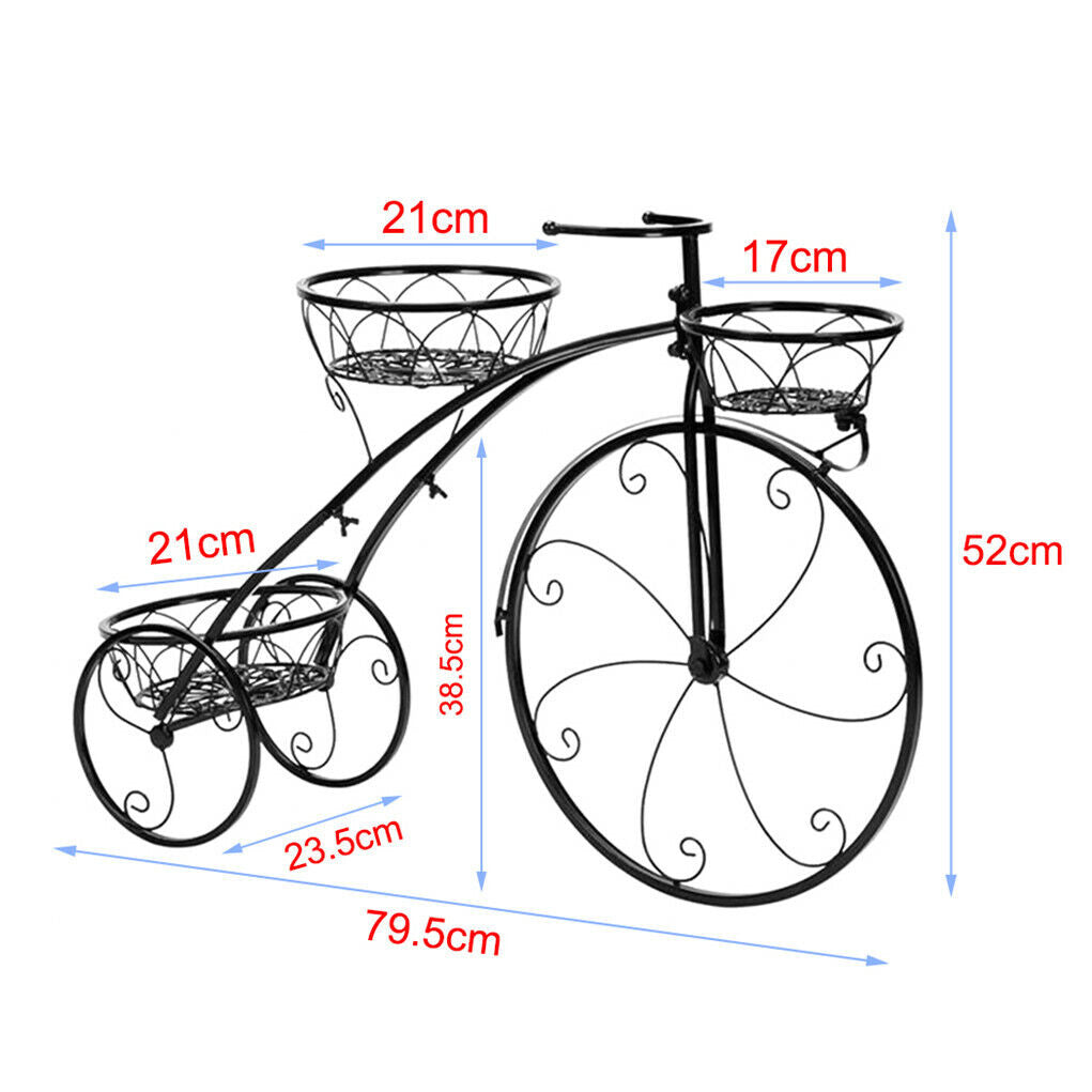 Iron Bicycle Plant Stand Rack Indoor Outdoor Garden