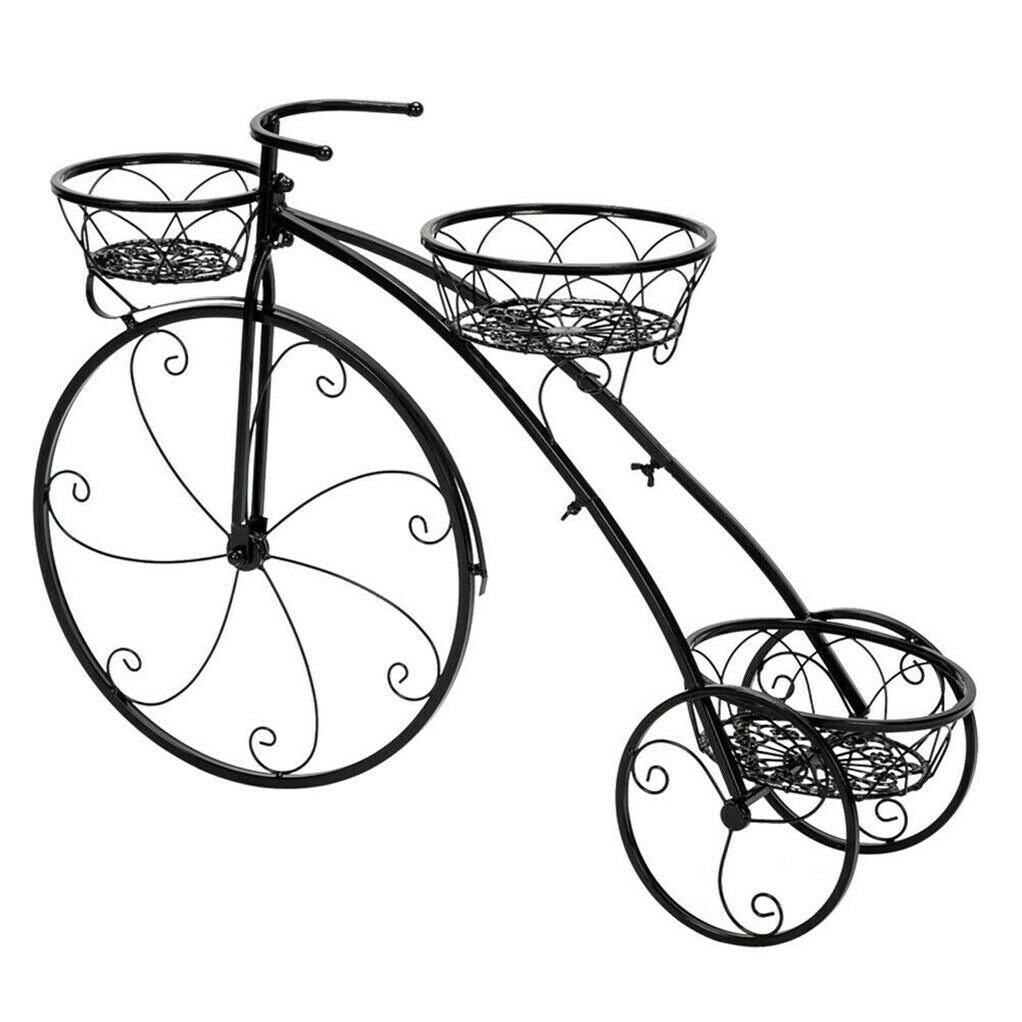 3-Tier Iron Bicycle Plant Stand Rack Tricycle Planter