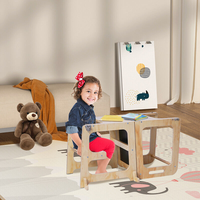 Wooden Toddler Step Stool Learning Tower Kitchen Safety