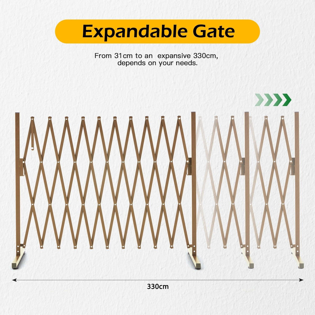Expandable Aluminum Garden Fence Gate Rectangular