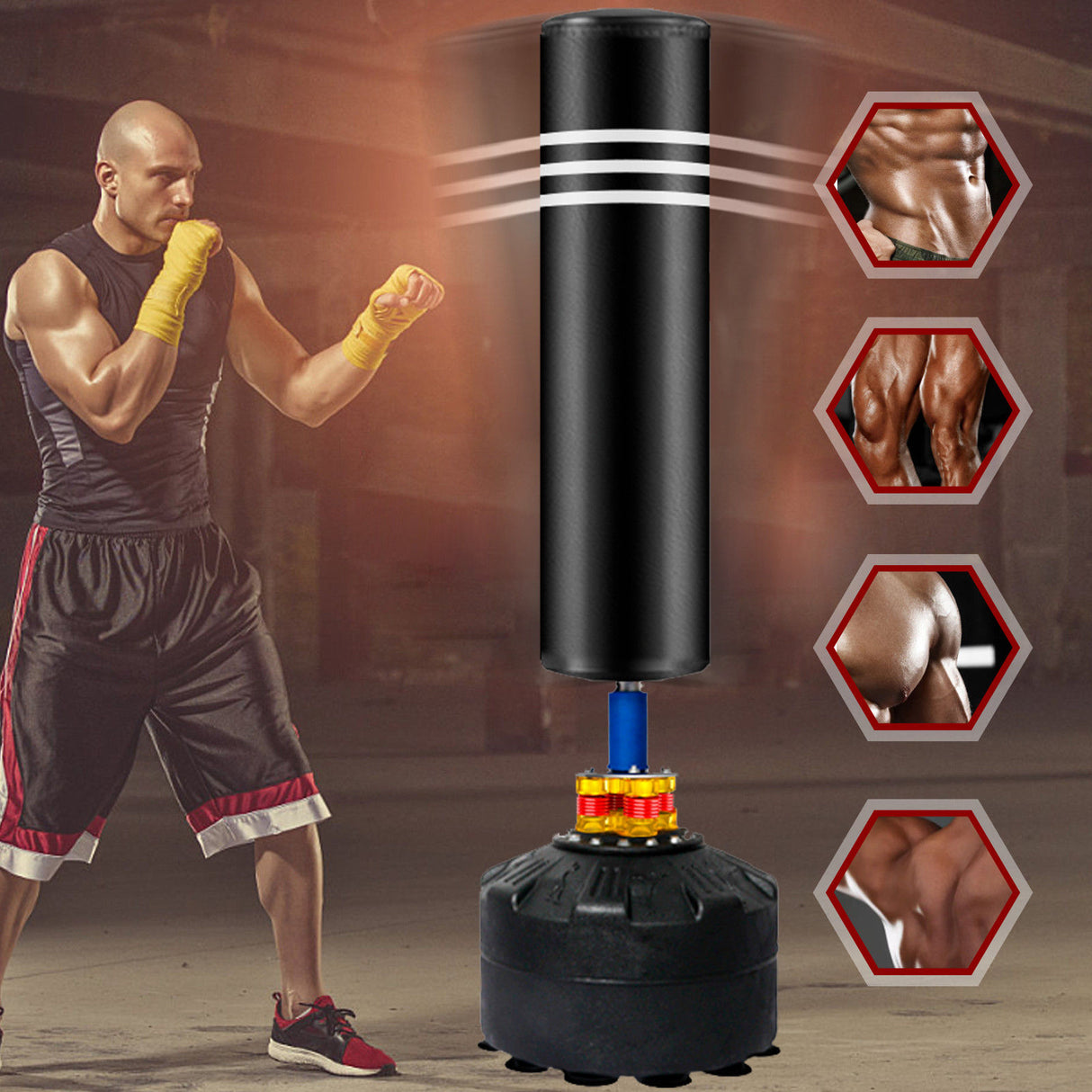 Punching Bag Stand for Adults & Kids - Boxing Training Speed Kick 175cm