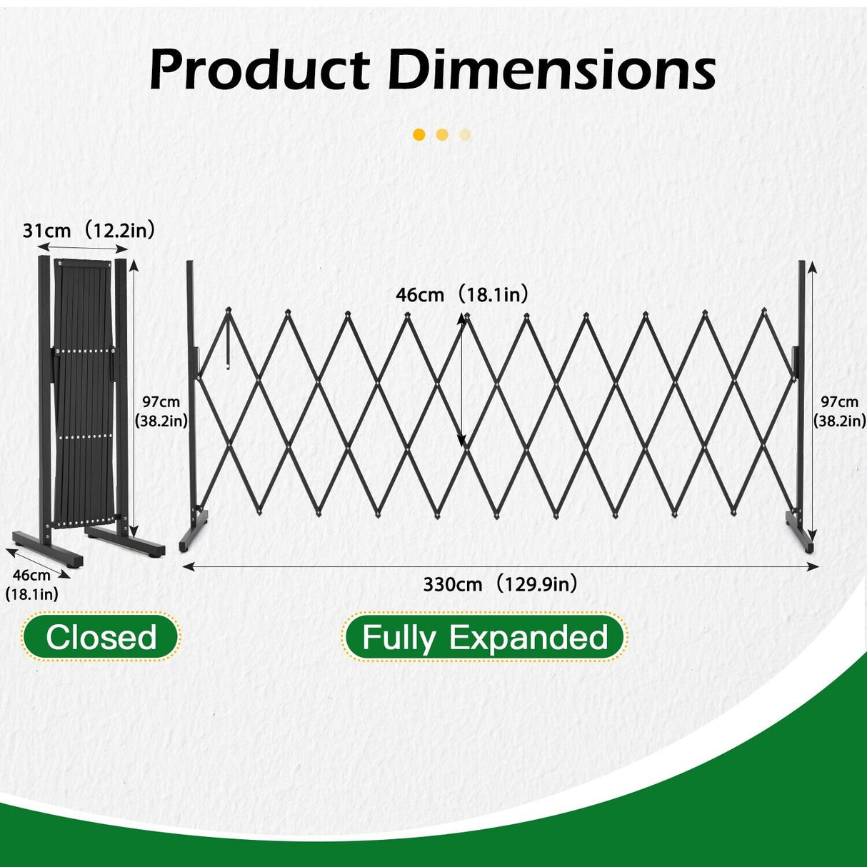 Retractable Aluminium Garden Gate Pet Fence Durable Indoor Outdoor