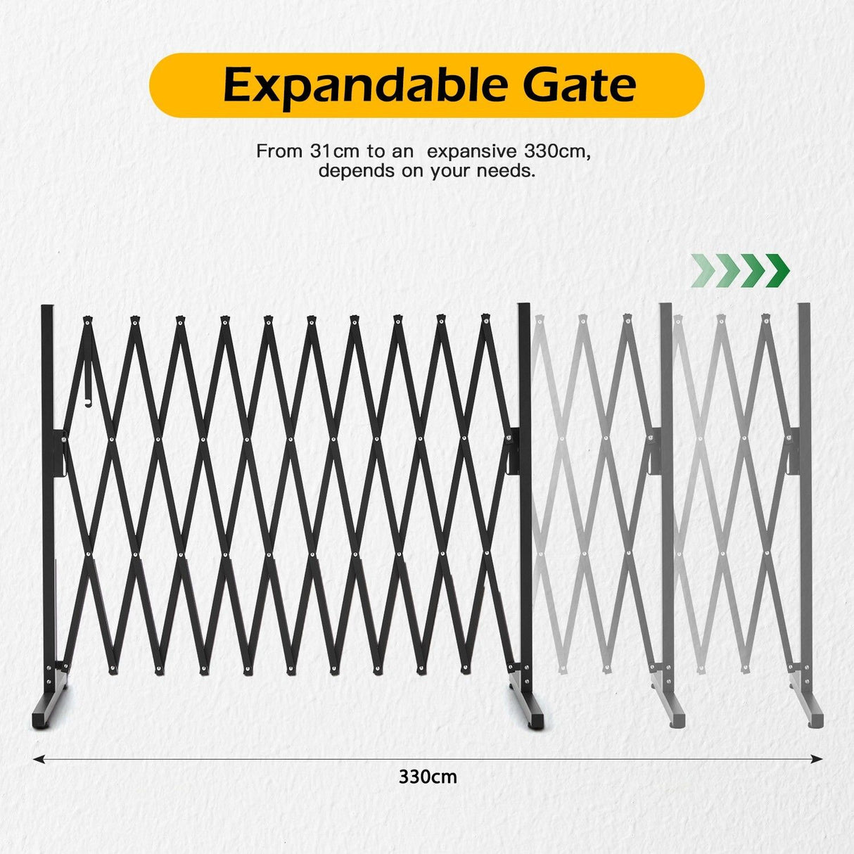 Retractable Aluminium Garden Gate Pet Fence Durable Indoor Outdoor