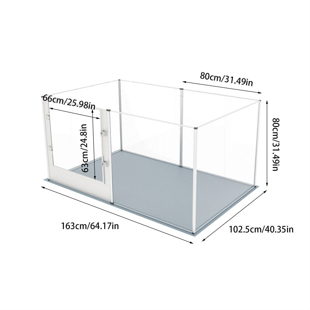 Large Acrylic Dog Playpen 163x102.5x80CM, 6 Panels