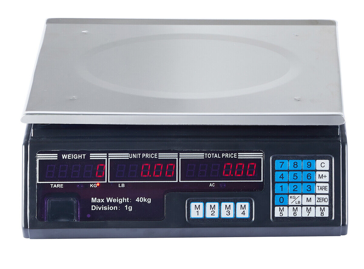 40KG Digital Kitchen Scale Metal Electronic Postal Platform