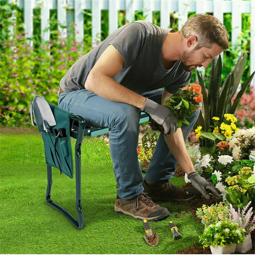 XXL Garden Kneeler Seat Stool with Pocket, 150kg Load
