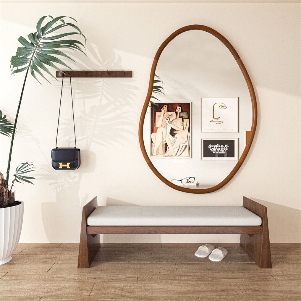 Small Art Deco Asymmetrical Wall Mirror 56x82cm