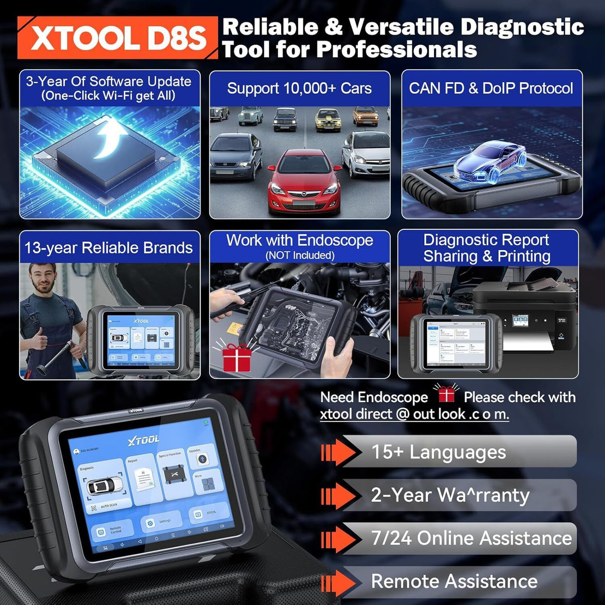 D8S OBD2 Scanner Diagnostic Tool 2025 Newest Version