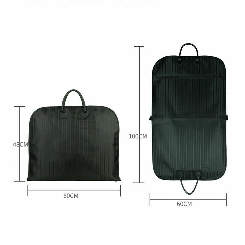 Blue Men Suit Garment Bag Zippered Dustproof Travel Organizer
