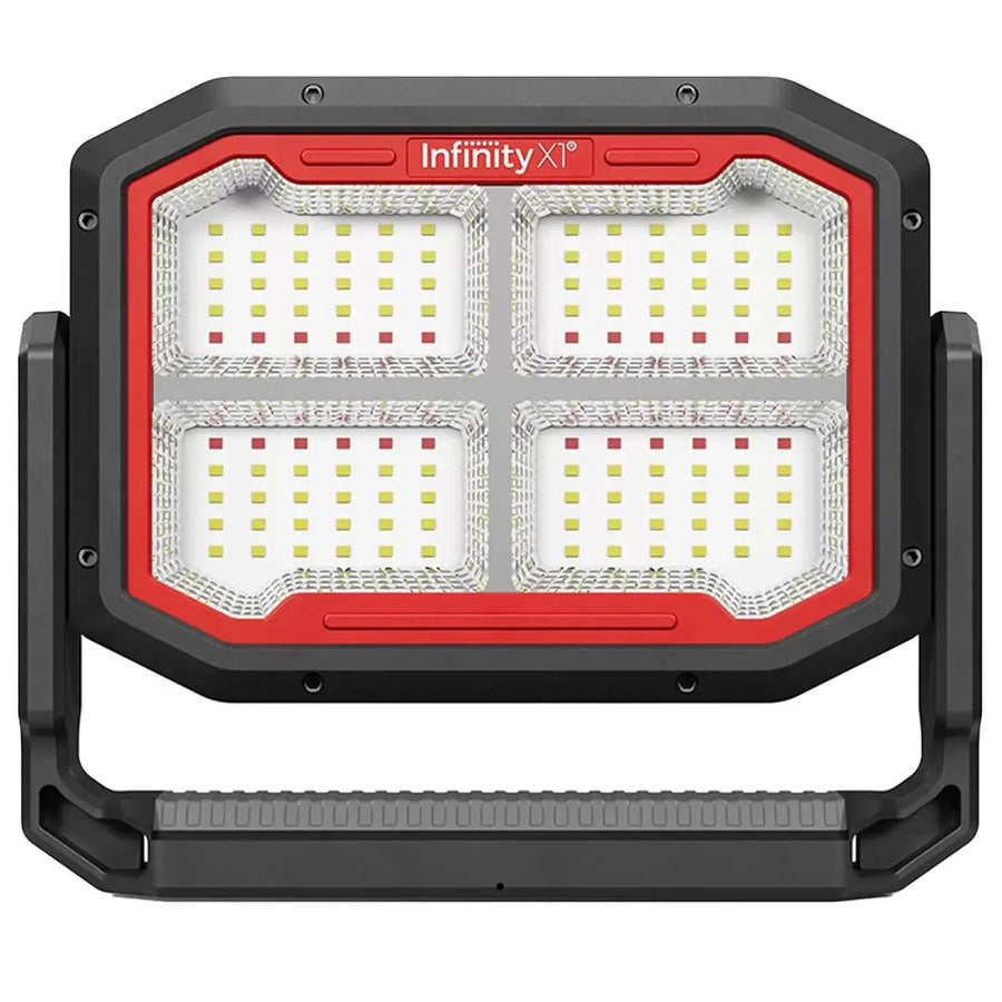 Black Dual Powered Solar Work Light 3000 Lumen with Adjustable Kelvin Settings