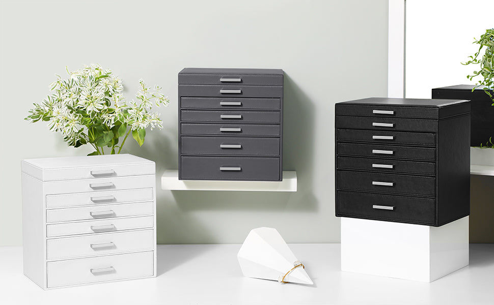 Jewellery Grey Box, 6 Layers, 5 Drawers