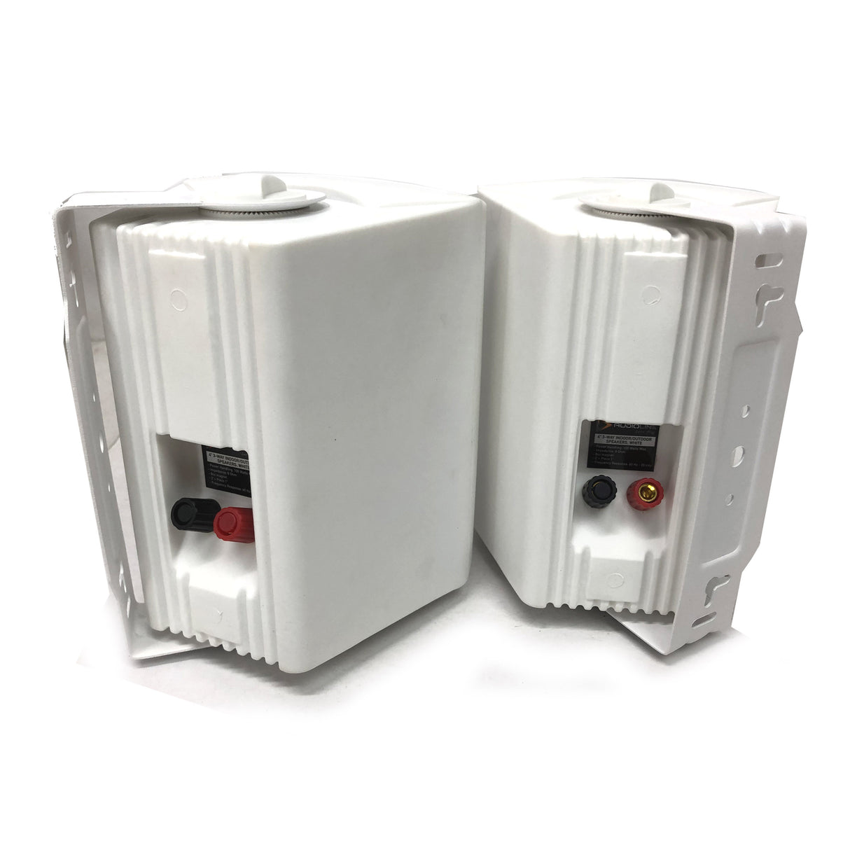 New Audioline Indoor Outdoor Speaker Pair 3-Way 4 Bookshelf Wall / Ceiling Mount