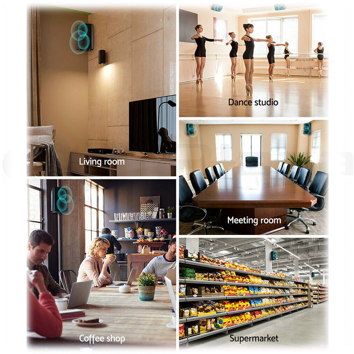 New Audioline Indoor Outdoor Speaker Pair 3-Way 4 Bookshelf Wall / Ceiling Mount