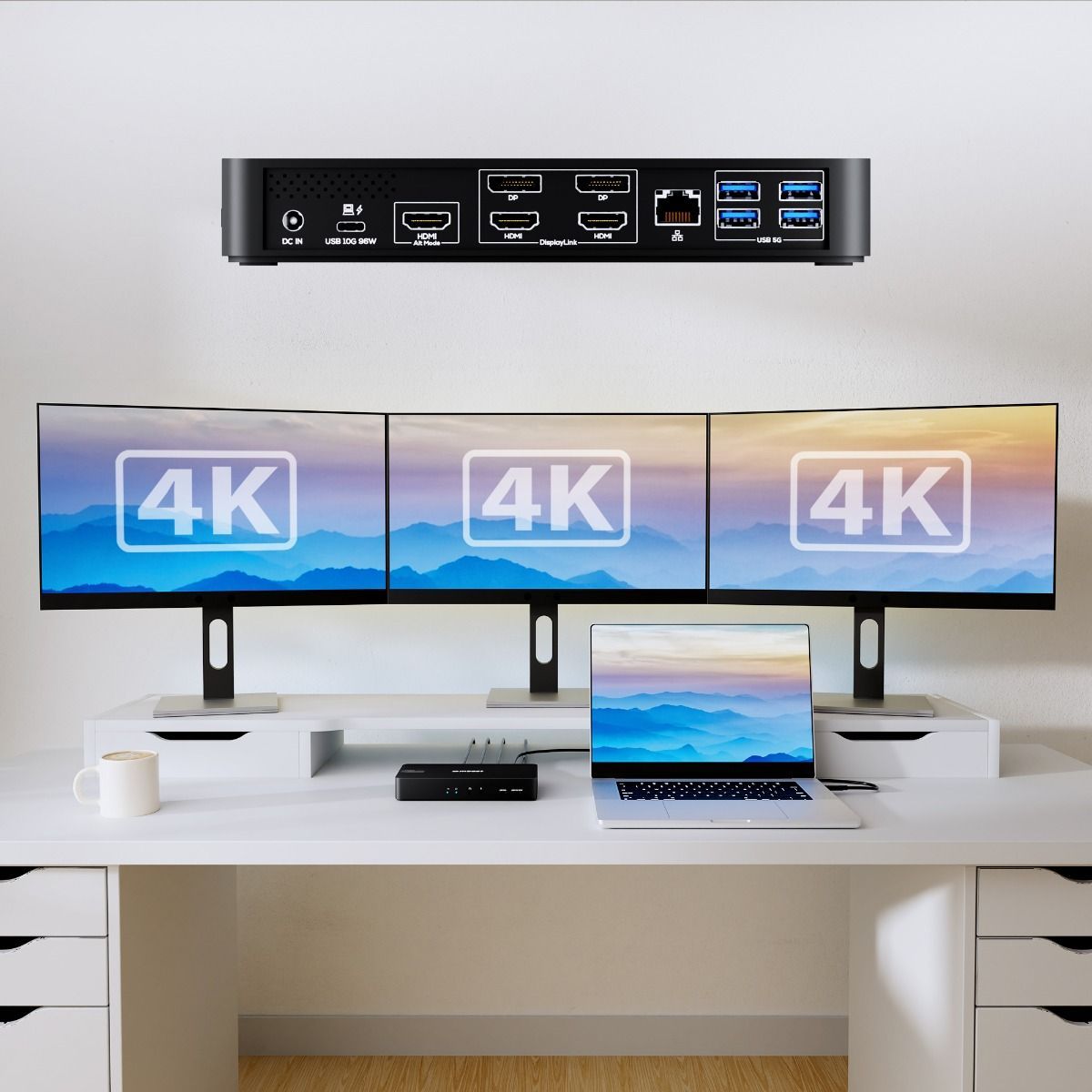 mbeat USB-C Triple 4K Display Docking Station (DisplayLink® + HDMI-ALT)