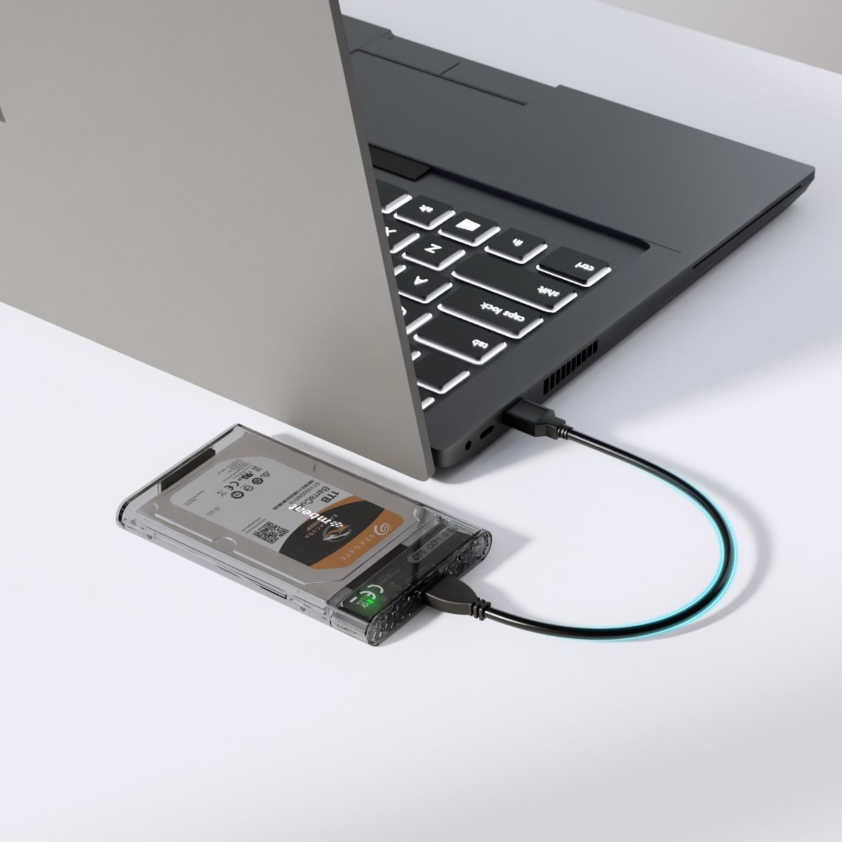 mbeat A1 See-Through Tool Free USB 3.0 2.5 SATA HDD Enclosure - Black