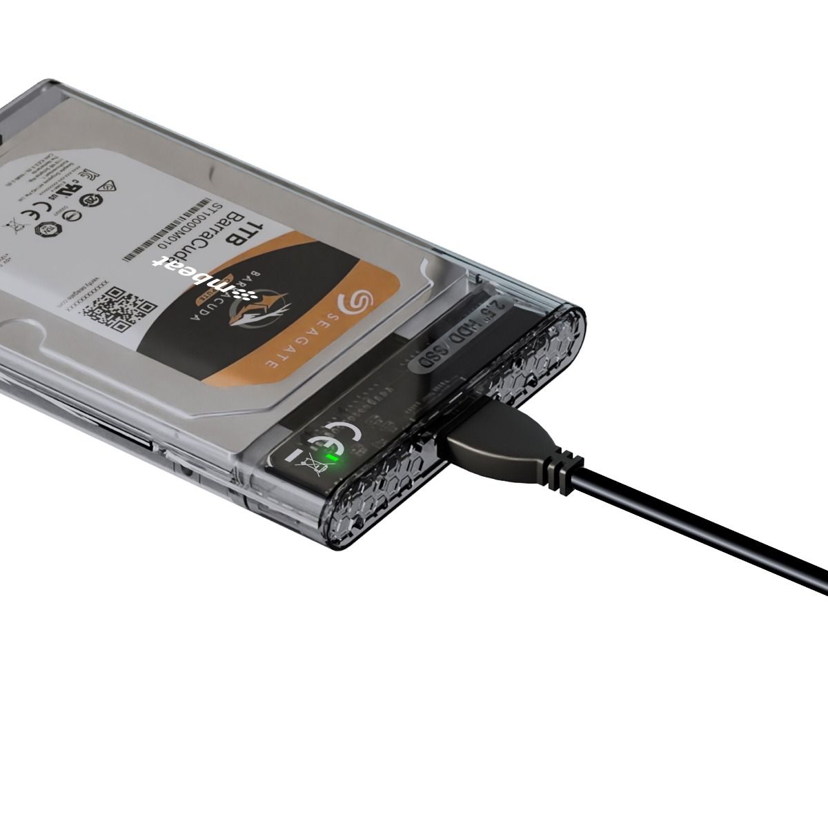 mbeat A1 See-Through Tool Free USB 3.0 2.5 SATA HDD Enclosure - Black