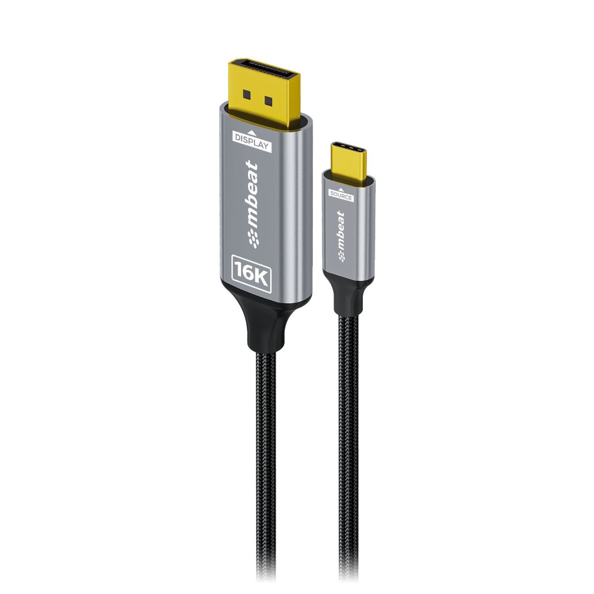 mbeat Tough Link 1.8m 16K USB-C to DP Cable - Space Grey