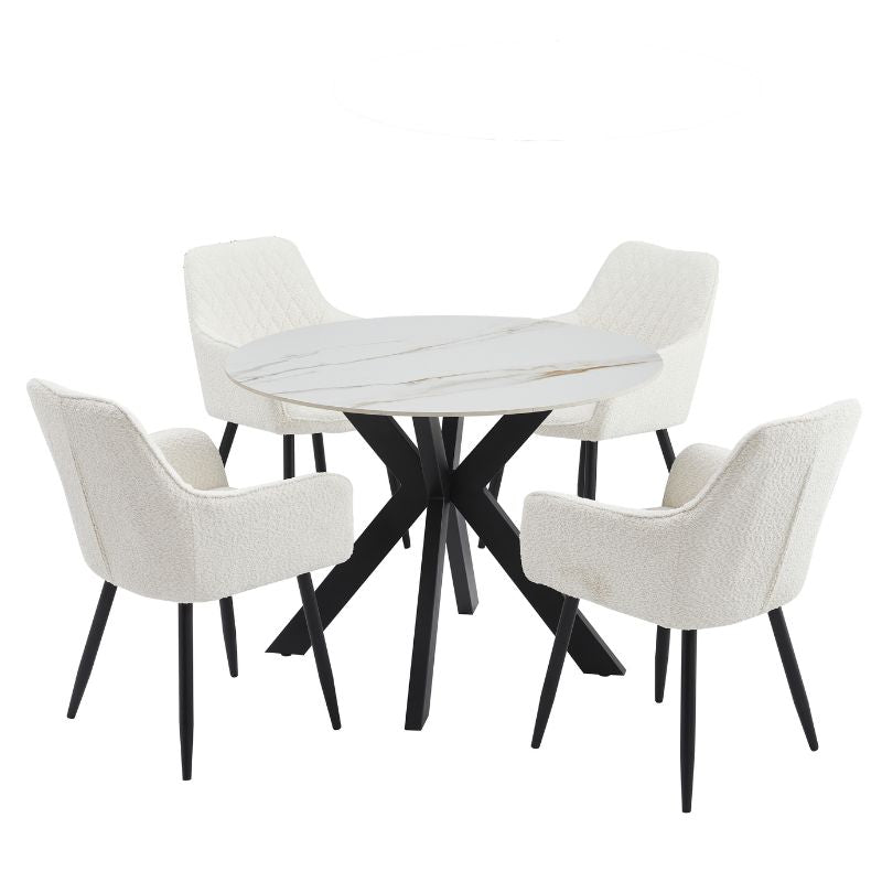 Tracey Round Marble Stone Dining Table