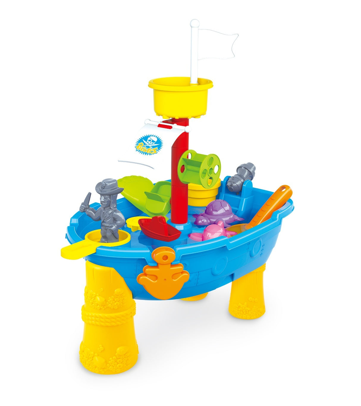 Ahoy! Pirate Adventure Sand and Water Play Table with 24 Fun Accessories