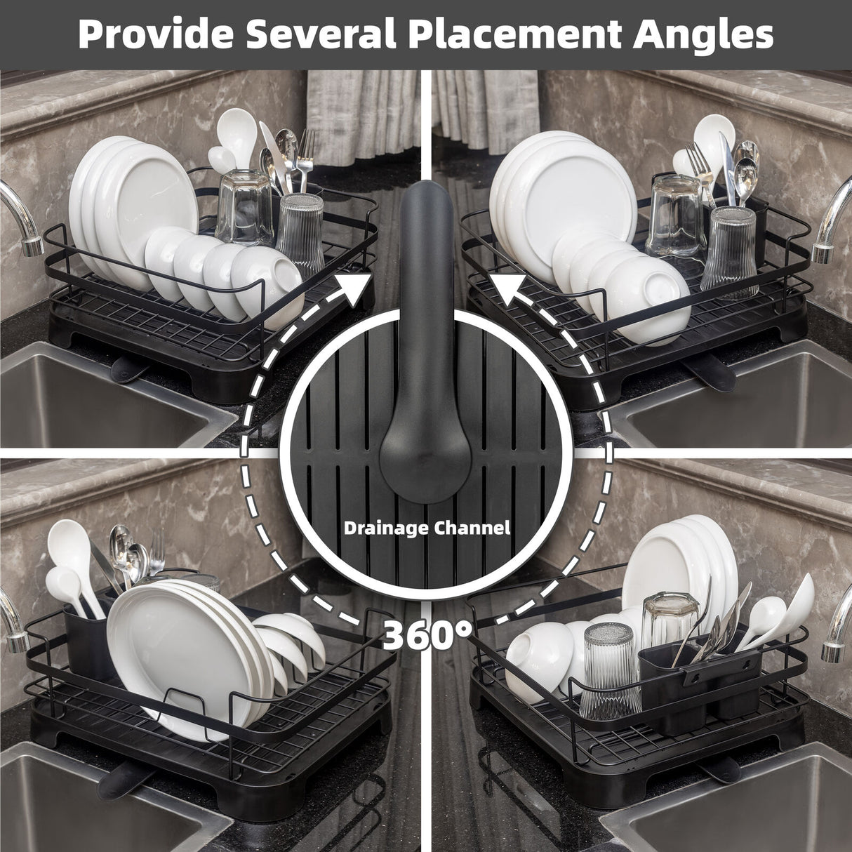 Steel Frame Dish Drying Rack Durable Steel Frame, Removable Utensil Holder, Compact Size for Small Kitchens & Apartments