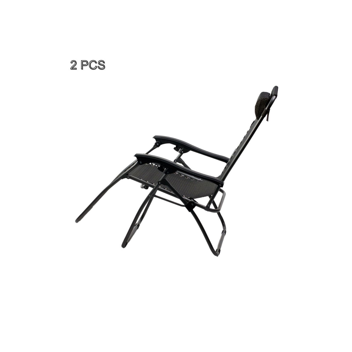 Pack of 2 Adjustable Zero Gravity Recliner Chairs (Black)