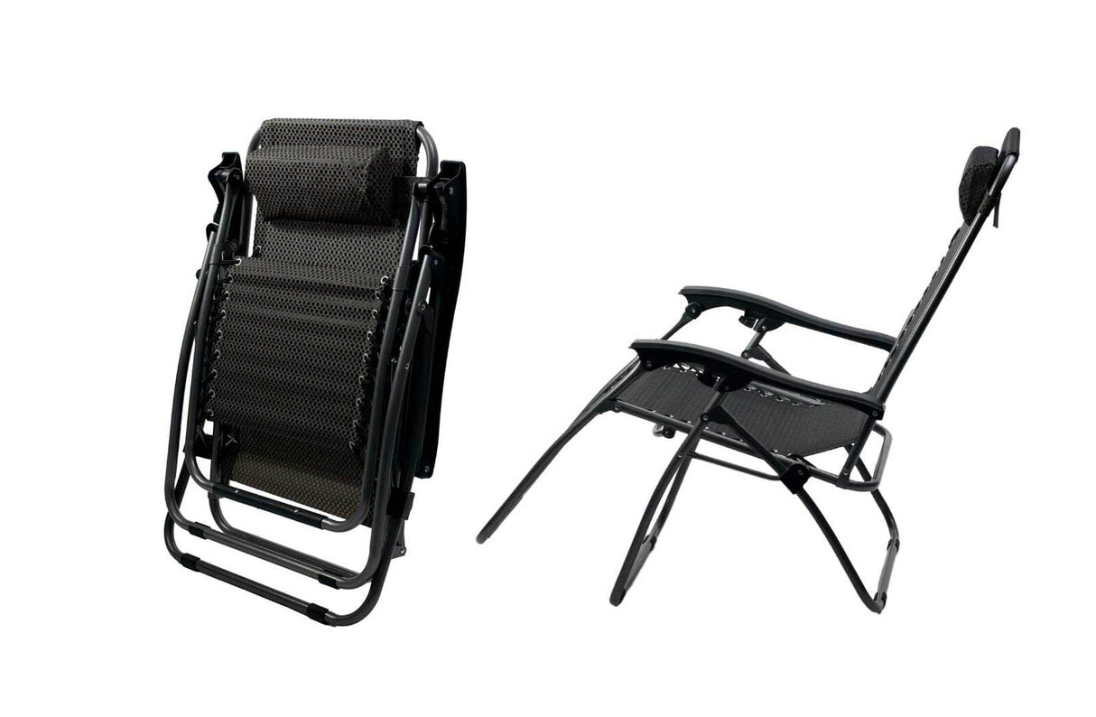 Pack of 2 Adjustable Zero Gravity Recliner Chairs (Black)