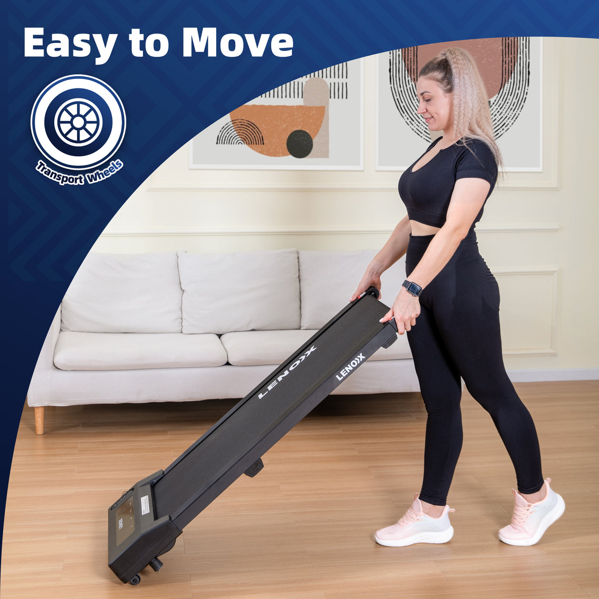 1.5 HP 52cm Electric Walking Pad Treadmill with Remote Control and Display Screen