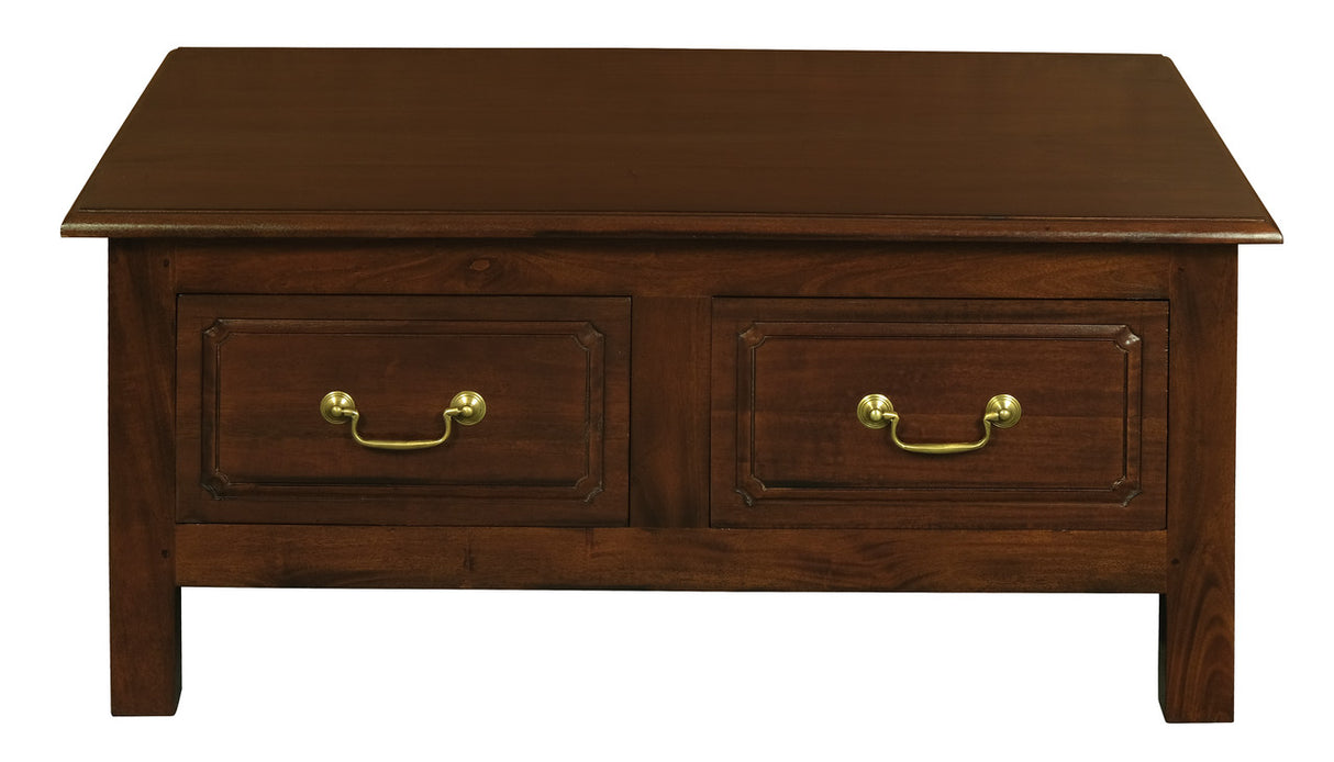 Tasmania 4 Drawer Straight Leg Coffee Table (Mahogany)
