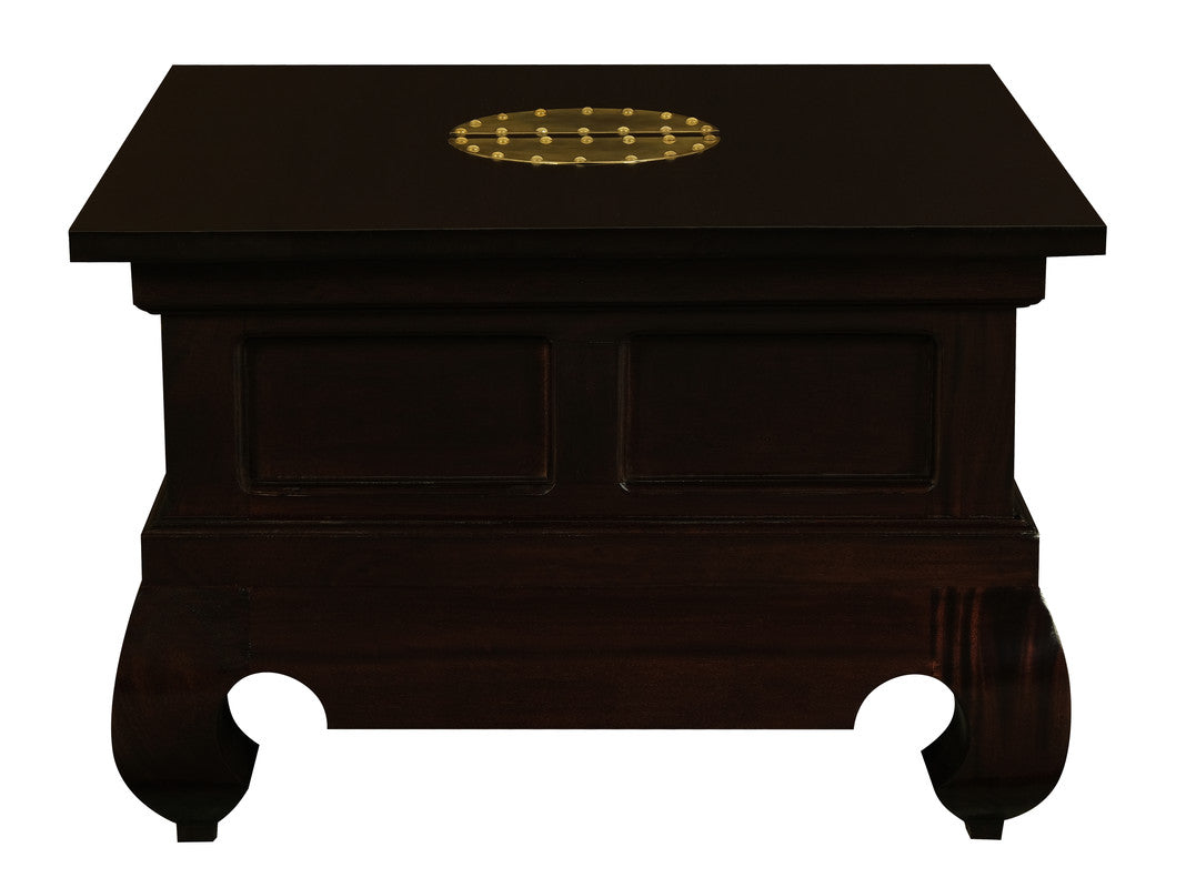 Dynasty Solid Mahogany Timber Lamp Table 60 x 60 cm (Chocolate)