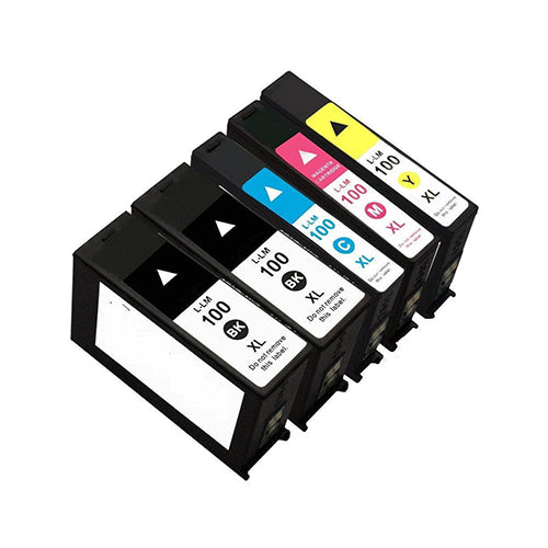 Compatible Premium No. 100XL High Yield Inkjet Cartridge Set of 5 - 2BK,1C,1M,1Y (14N1068A - 14N1071A) - for use in Lexmark Printers
