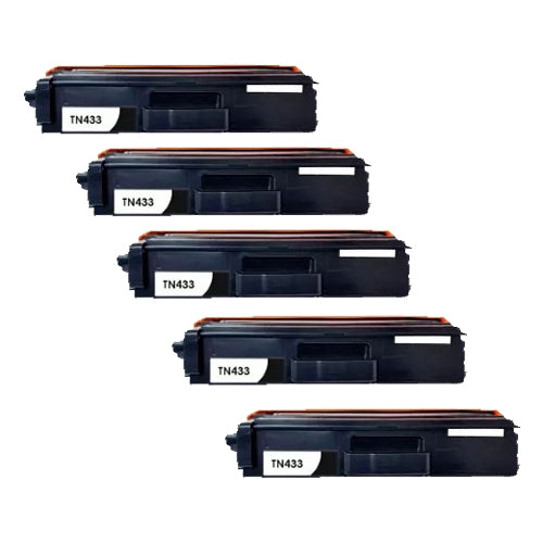 Compatible Premium 5 x TN443BK High Yield Black Toner Cartridge - for use in Brother Printers