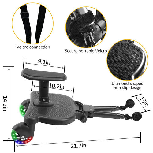 Baby Jogger Glider Board 2 in 1 Kid Stroller Board with Dismountable Seat AU Luminous wheel