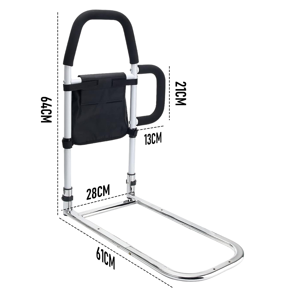 Bed Rail Safety Assist Rail for Elderly Adults with Storage Pocket &Fixing Strap