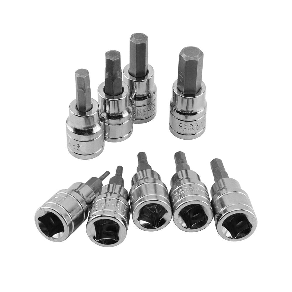 9pcs Allen Key Sockets Hex Bit Socket Set 3/8 Drive Drill Metric Tools 2-10mm