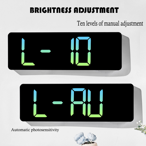 16 Green gradient color Large Digital Big Jumbo LED Wall Desk Clock Display With Temperature Calendar