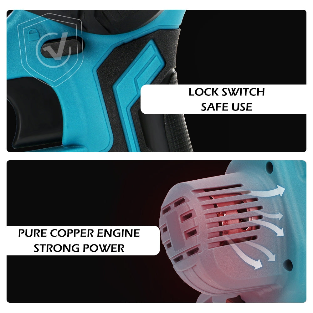 6 Mini Cordless Electric Chainsaw 2X Battery Powered Wood Cutter Rechargeable