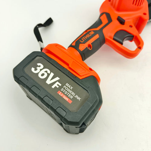 6 Mini Orange Cordless Electric Chainsaw 2X Battery-Powered Wood Cutter Rechargeable