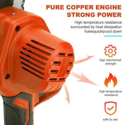 6 Mini Orange Cordless Electric Chainsaw 2X Battery-Powered Wood Cutter Rechargeable