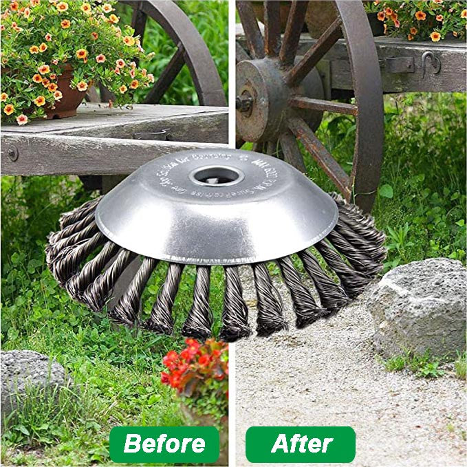 6 Weed Brush Steel Wire LawnMower Grass Cutter Head Garden Trimmer Wheel AU