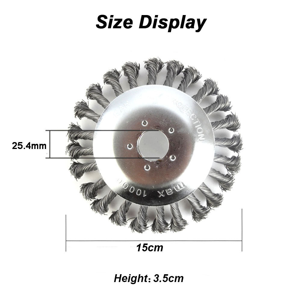 6 Weed Brush Steel Wire LawnMower Grass Cutter Head Garden Trimmer Wheel AU