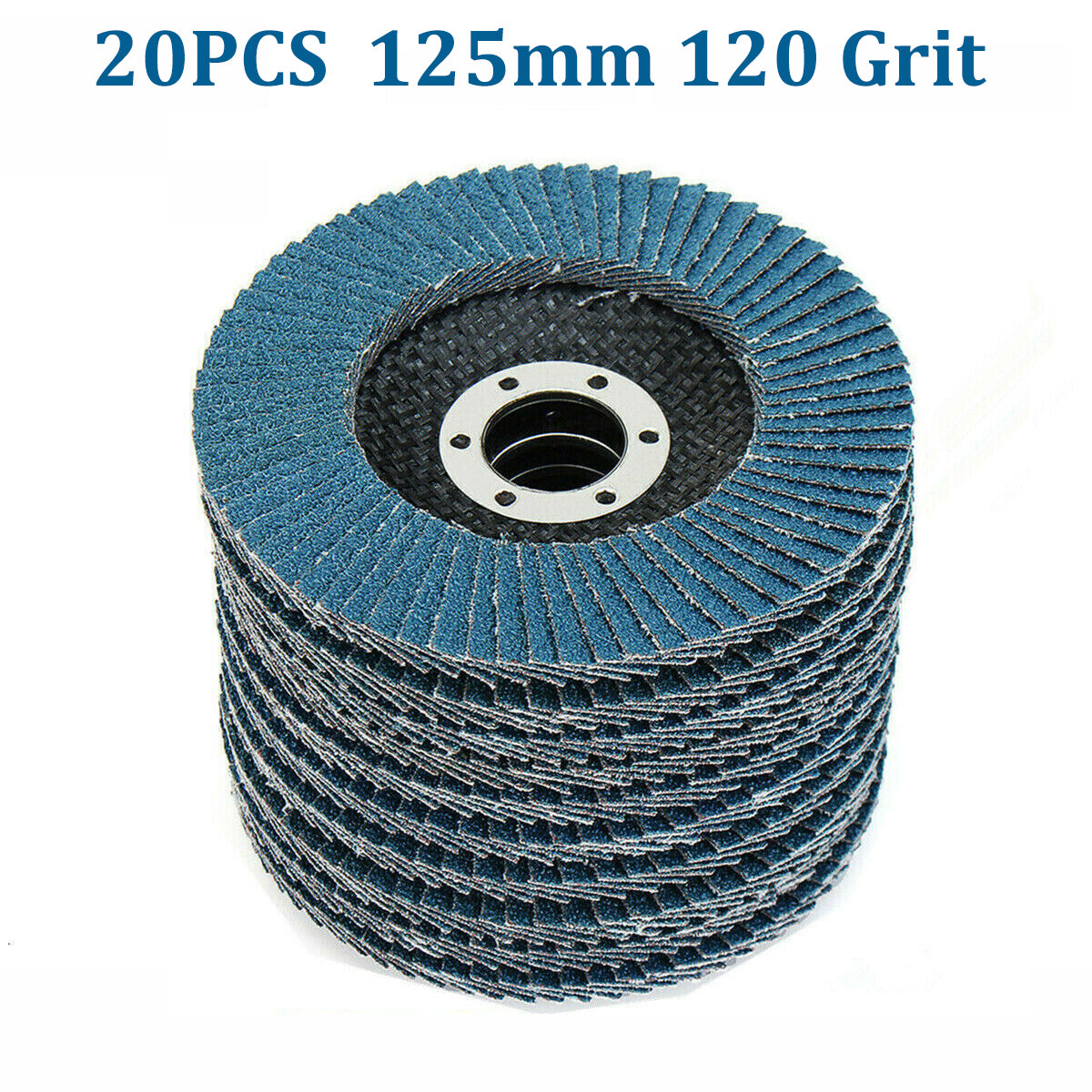 20PCS 5 125MM Angle Grinder Flap Sanding Disc 120 Grit Grinding Wheel