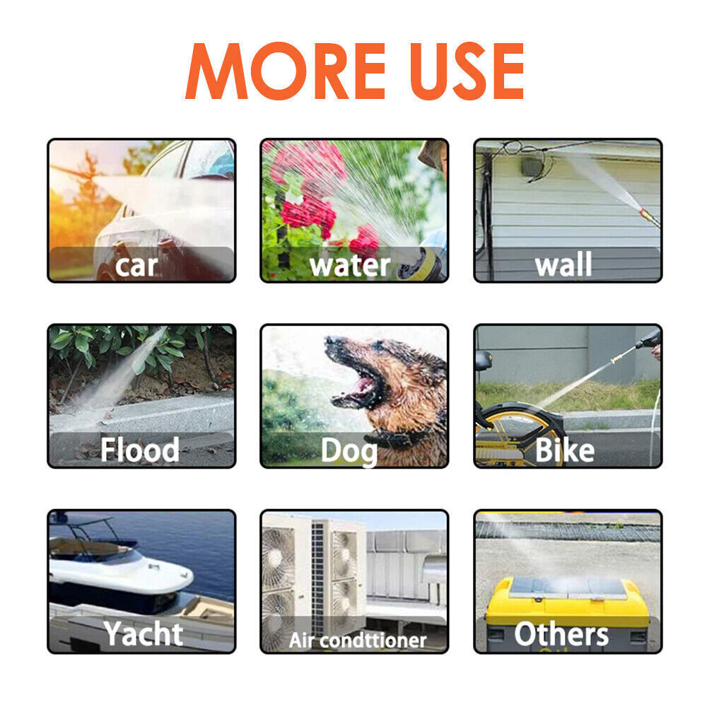 88V Cordless Electric High Pressure Washer Water Spray Gun Car Cleaner 2 Battery