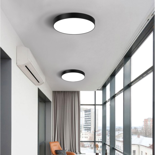 40cm black LED Ceiling Light Round 18W / 24W Oyster Lamp Modern Cool White Light
